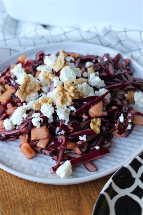 Rotkohlsalat Mit Apfel Waln Ssen Und Feta Ein Leckerer Wintersalat