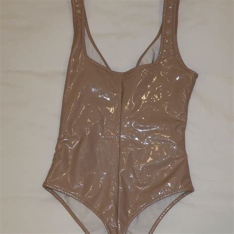 Nude Latex Tiger Mist Bodysuit Size XS S Nude Depop