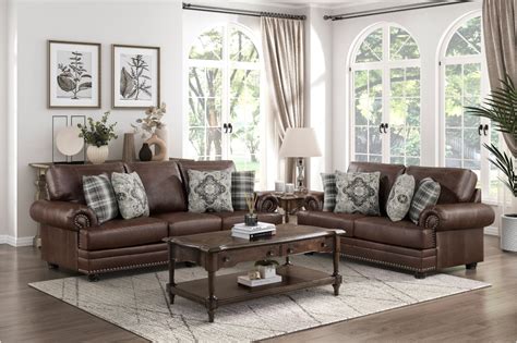 Franklin Sofa And Loveseat Dark Brown Nations Rent To Own Sales