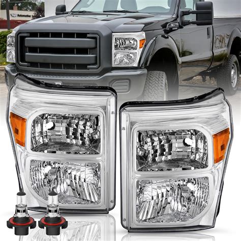 Tusdar Headlight Assembly Set With Bulbs For 2011 2016 Ford F 250 F 350 F 450 F 550