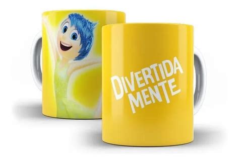 Caneca Porcelana Alegria Divertida Mente Filme Pixar Villa Caneca