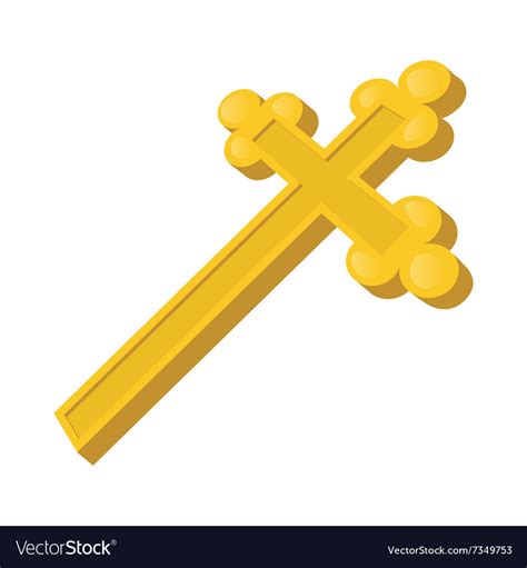 Christian cross cartoon icon Royalty Free Vector Image