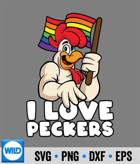 Lgbt Chicken Dad SVG Lgbt Rainbow Flag Rooster Pun I Love Peckers Gay Chicken Dad SVG WildSvg