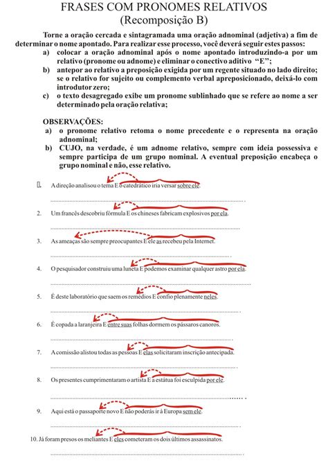 Exercícios Pronome Relativo 9o Ano Gabarito REVOEDUCA