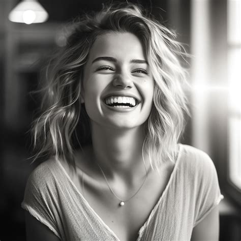 Premium AI Image A Woman With Blonde Hair Smiles And Smiles