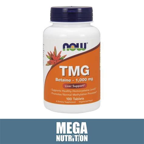 Tmg Trimethylglycine 1000mg 100 Tablets Homocysteine Levels Methylation