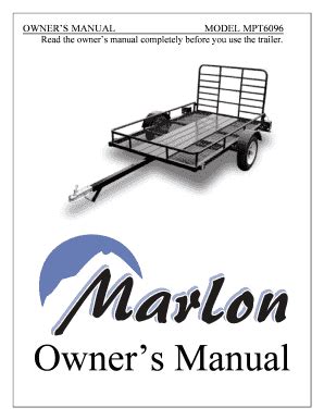 Fillable Online Owner S Manual Marlon Fax Email Print Pdffiller