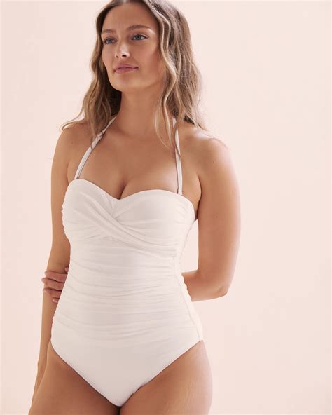 Anne Cole Live In Color Twist Front One Piece Swimsuit White Bikini Village