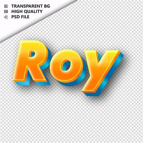 premium psd roy   orange text  shadow transparent isolated
