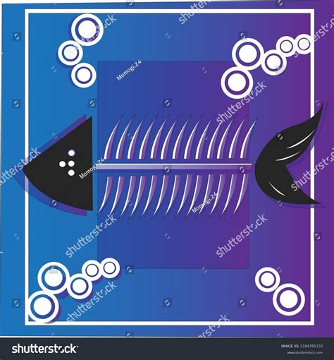 Beautiful Fishbone Painting Digital Art Display Stock Vector (Royalty ...