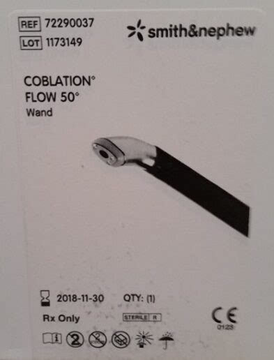 Smith And Nephew 72290037 Coblation Flow 50 Degree Wand