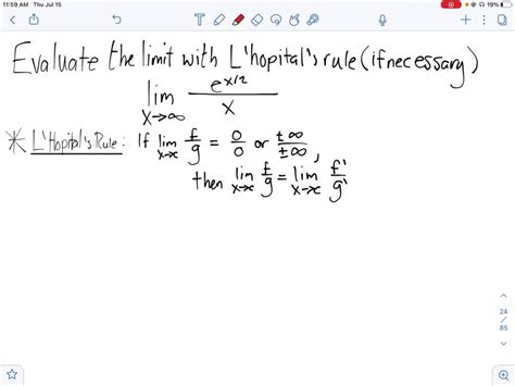 Solvedevaluate The Limit Using Lhôpitals Rule If Appropriate Limx →