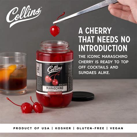 Snapklik.com : Collins Stemmed Maraschino Cocktail Cherries Royal Anne