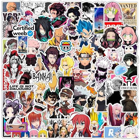 Paper9store Pack Of 80 Anime Stickers For Laptop Phone Case Guitar