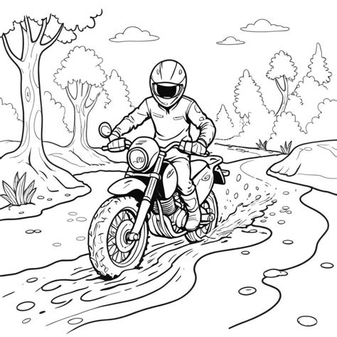 Desenho De Moto Para Pintar - 10
