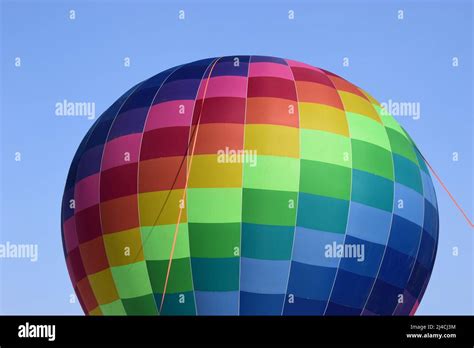 Colorful Hot Air Balloons During Airshow Hot Air Balloon At The Balloon Festival Stock Photo