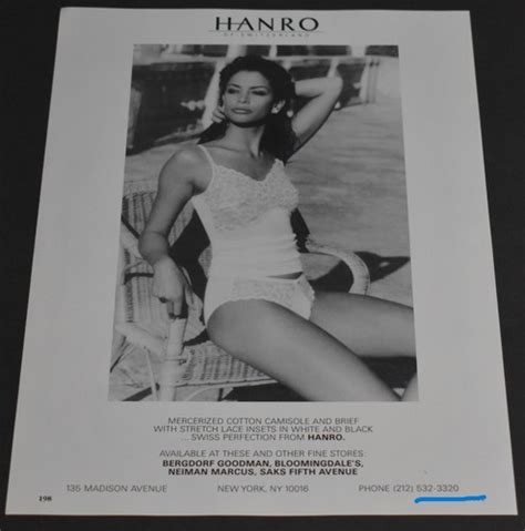 1992 Print Ad Sexy Long Legs Brunette Hanro Camisole Brief Feminine Beauty Art L EBay