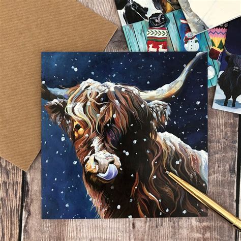 Highland Cow Christmas Card Multipack Etsy UK