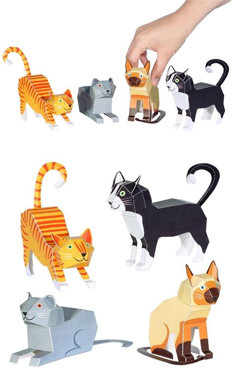 Papercraft Animals Cats Paper toys Diy Paper Craft Kit 3d Paper Animals ...