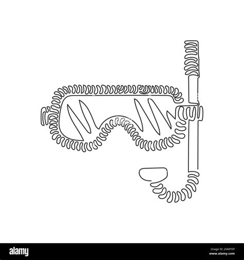 Continuous One Line Drawing Scuba Diving Mask With Snorkel Diving Mask
