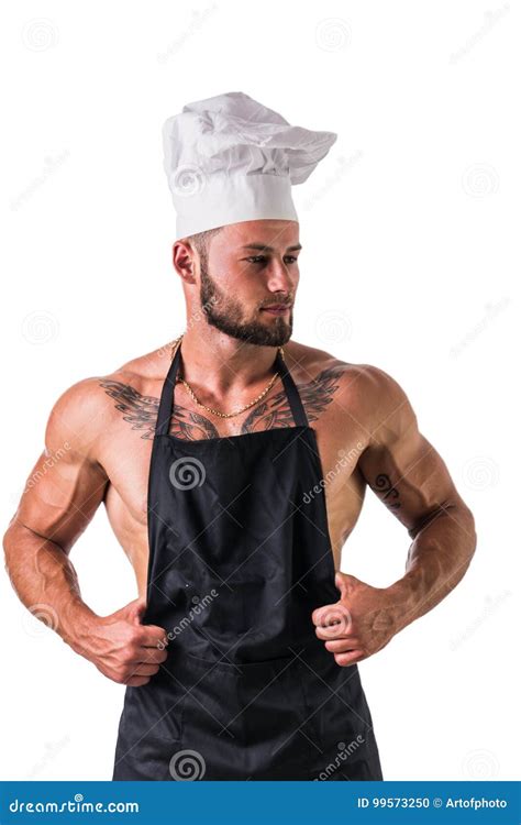 Bodybuilder Chef With Apron On Naked Muscular Body Royalty Free Stock Image CartoonDealer