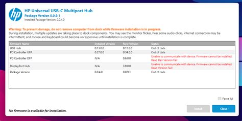 HP Universal USB-C Multiport Hub Firmware update issue - HP Support ...