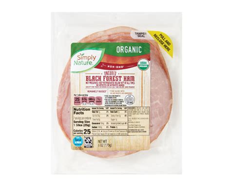 Organic Uncured Black Forest Or Maple Smoked Ham Simply Nature Aldi Us