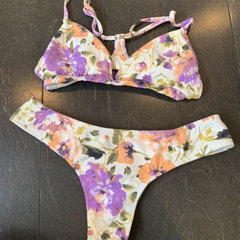 Midori Peony Bikini Set Super Flattering Small Top Depop