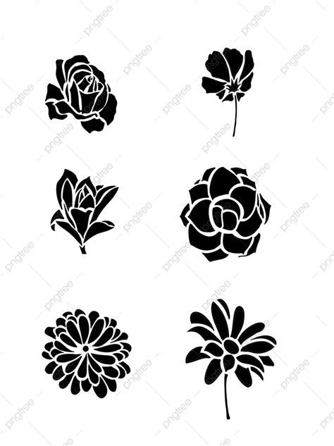 รูปเวกเตอร์ฟรีเกี่ยวกับดอกไม้สีดำและสีขาว Png Ai ดาวน์โหลดไฟล์