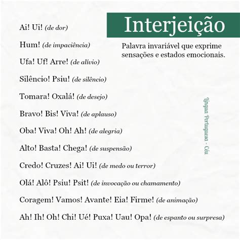 O Que Interjeição - Interjeição