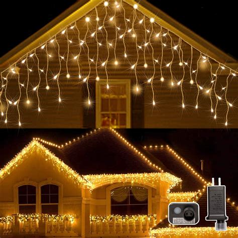 Amazon.com: AWQ 400LED 32Ft Icicle Lights Curtain Fairy Light Christmas