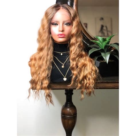 External Beauty Accessories Jade Long Curly Blonde Blend Ombr Lace