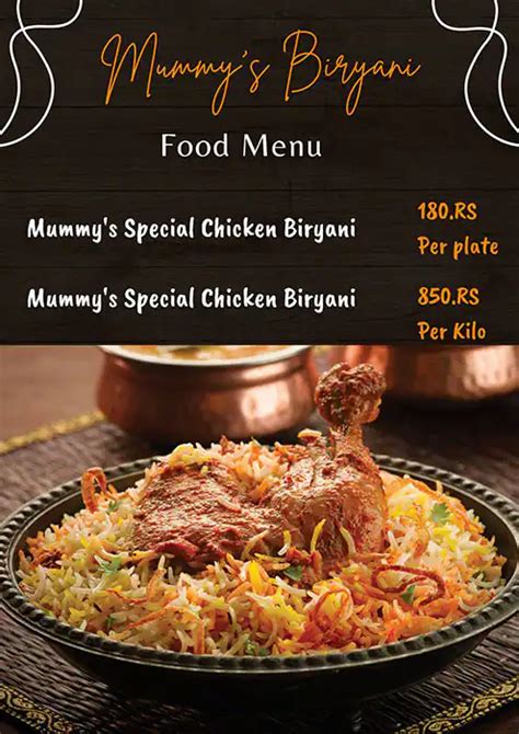 Menu Of Mummys Biryani Malad West Mumbai