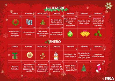 Calendario Navide O De Actividades Familiares