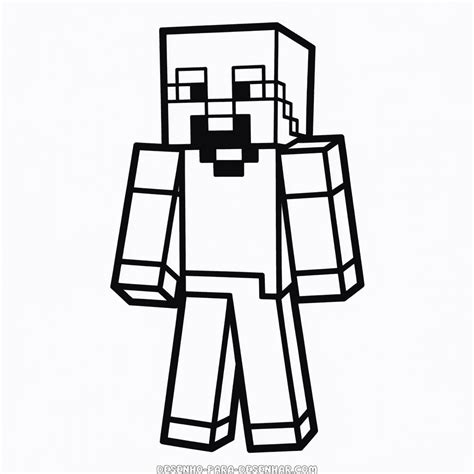 Personagem Minecraft Desenho Minecraft Para Colorir - Desenho Fácil do Personagem do Minecraft | Desenho Para Desenhar