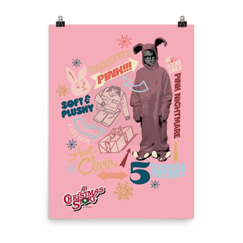 A Christmas Story Pink Nightmare Pattern Premium Poster