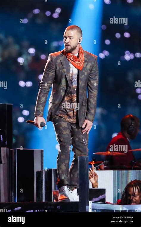 Justin Timberlake Performs During The Pepsi Super Bowl Lii Halftime