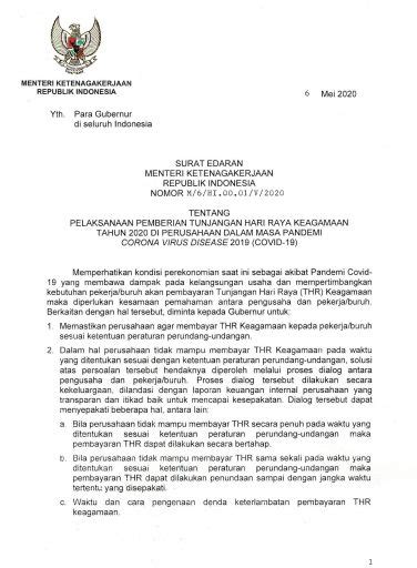 Detail Contoh Surat Pengajuan Thr Karyawan Koleksi Nomer