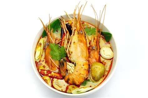 Hot And Sour Soup K Tom Yum Goong Ready To Eat Directly Above Garnish Green Color Dish