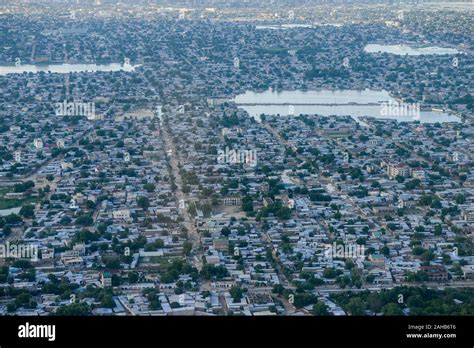 Chad N`djamena Aerial View Tschad Ndjamena Luftaufnahme Stock