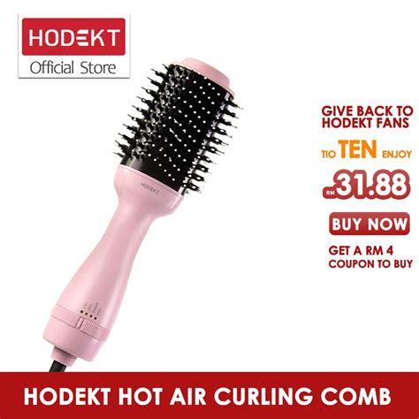 HODEKT Hot Air Cool Air Brush Comb Hair Curler Hair Dryer In