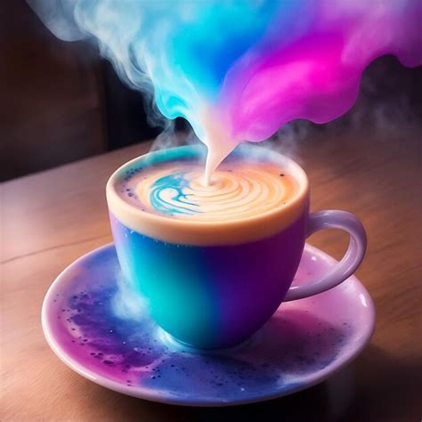Premium Ai Image Vibrant Color Coffee With Stream
