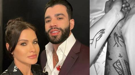 Andressa Suita e Gusttavo Lima exibem tatuagens iguais após polêmicas