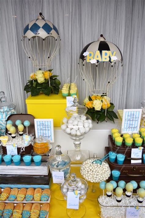 Vintage Modern Hot Air Balloon Baby Shower
