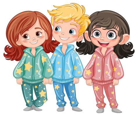 vector cute cartoon character  pajamas