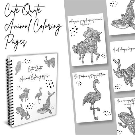 FREE! Cute Quote Animal Coloring Pages – vibeprintables.com