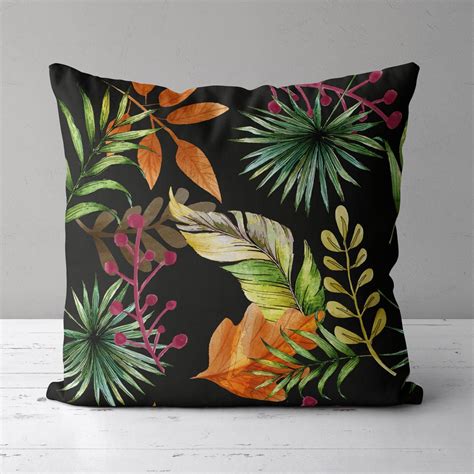 Coussin X Exotique Noir Et Orange Etsy