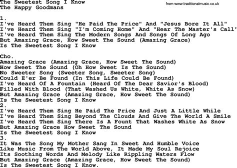 The Sweetest Song I Know Apostolic And Pentecostal Hymns And Songs Lyrics And Pdf