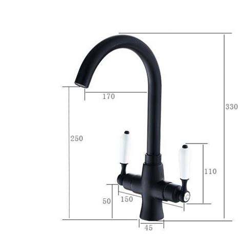 Luxury New Double Handle Hot And Cold Kitchen Sink Faucet Kitchen Mixer Chrome Black Kitchen