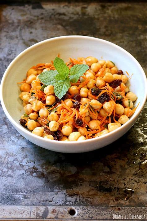 Moroccan Chickpea Salad With Carrots And Raisins Vegan Gf